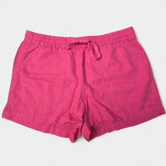J. Crew Women's Seaside Linen Shorts w/ Pockets M Pink Resortwear Beach Preppy - Picture 1 of 9